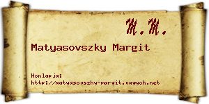 Matyasovszky Margit névjegykártya